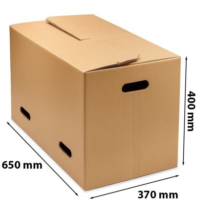 Pudło przeprowadzkowe wykrojnikowe 650x370x400 mm 5W brązowe