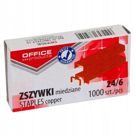 Zszywki Office Products 24/6 miedziane biurowe metalowe 1000 szt.