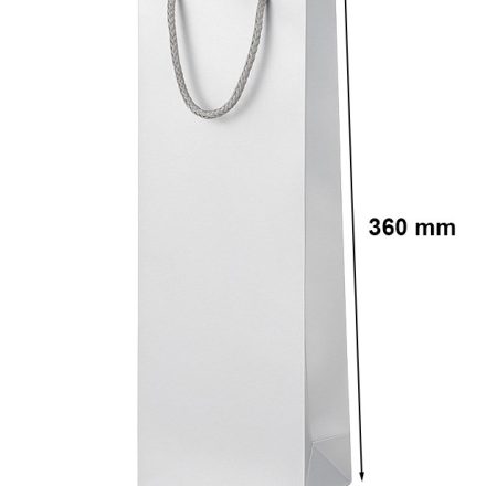 Torebka prezentowa laminowana na wino z uchwytem 125x85x360 mm srebrna