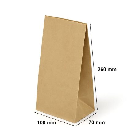 Torba papierowa klockowa ekologiczna 100x70x260 mm brązowa bez uchwytu