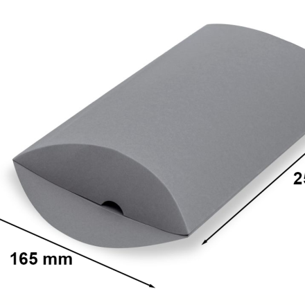 Pudełko ozdobne poduszka kartonowe prezentowe szare L 250x165x50 mm