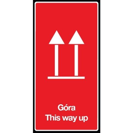 Naklejka ostrzegawcza samoprzylepna Tą stroną do góry 100x50mm 100szt.
