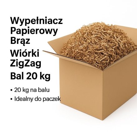 Wypełniacz papierowy brązowy ZigZag - wiórki do paczek 20 kg bal