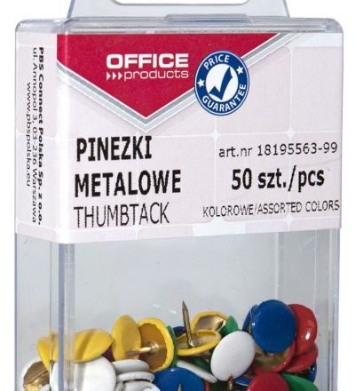 Pinezki kolorowe 50szt mix do tablic korkowych