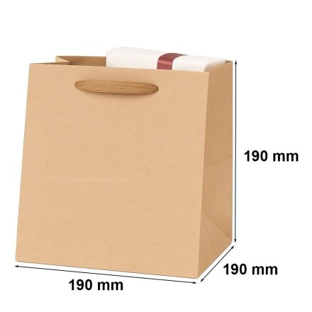 Torba papierowa kraft z dnem klockowym 19x19x19 cm 210 g/m2 Q2 1 szt.