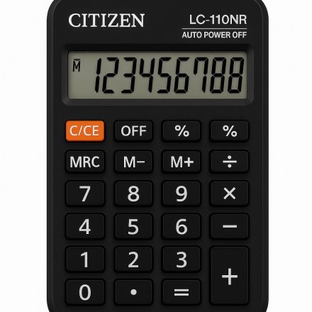 Kalkulator kieszonkowy Citizen LC110NR, 8 cyfr, czarny, solarny
