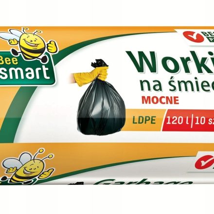 Bee Smart czarne worki na śmieci LDPE 120L 10 sztuk do dużych koszy