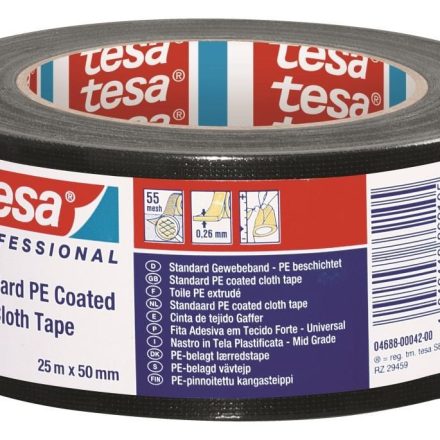 Taśma naprawcza Gaffer TESA mocna tkaninowa czarna 50mm x 25m