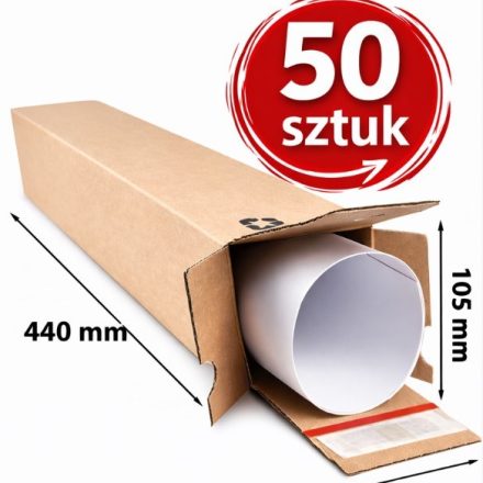 Pudełko Tubowe 105x105x440mm Karton Wysyłkowy Na Plakaty 50 sztuk
