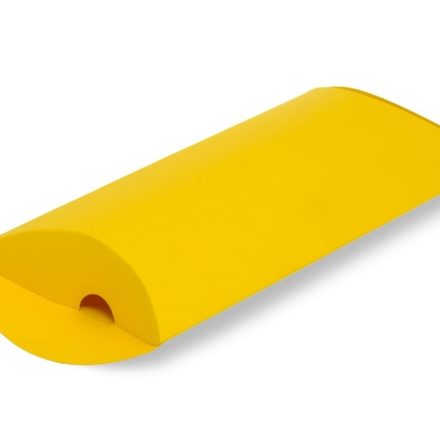 Pudełko ozdobne poduszkowe kartonowe na prezent 250x165x50 żółte L