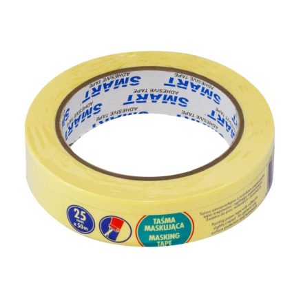 Taśma malarska papierowa SMART żółta maskująca do malowania 25mm x 50m