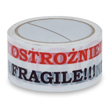 Taśma pakowa ostrzegawcza OSTROŻNIE NIE RZUCAĆ PL/ENG 48mm/66m
