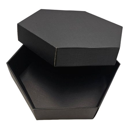 Pudełka karbowane kartonowe czarne z wieczkiem 380x380x90 mm 10 szt.