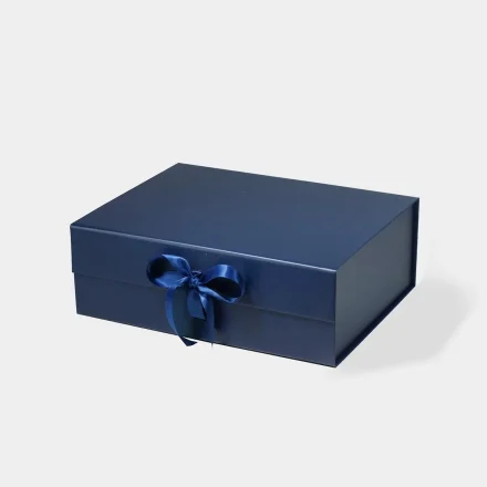 Pudełko Magnetyczne 330x255x115mm(zew) Granatowe Ze Wstążką Eleganckie