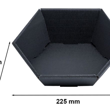 Kosz prezentowy karbowany czarny mały 195x225 mm, karton 450 g/m2