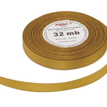 Wstążka satynowa dekoracyjna złota 25 mm 32 m do prezentów WS8009