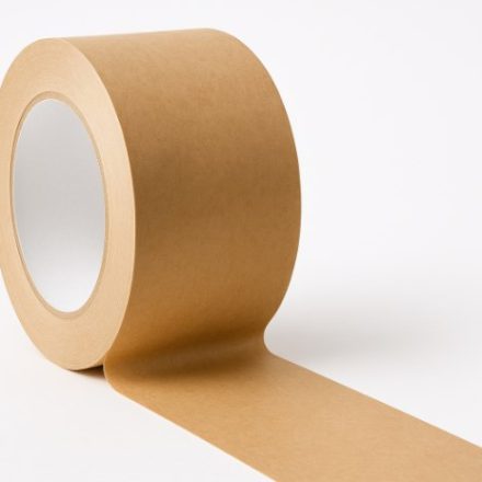Taśma papierowa pakowa mocna z klejem solvent brązowa 50 mm x 66 m