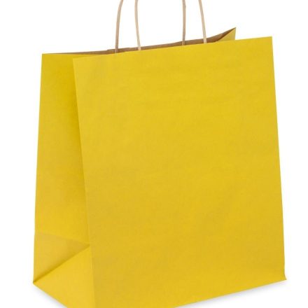 Żółte torby papierowe zakupowe 305x170x340 mm z uchwytem, 10 szt.