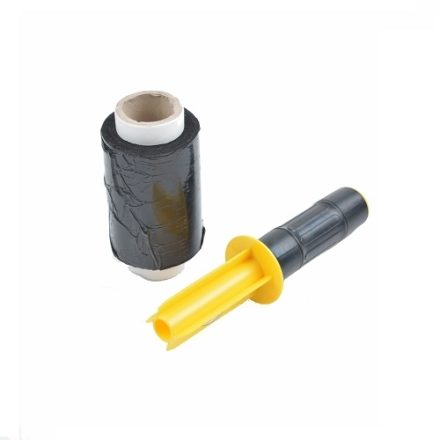 Folia stretch Minirap czarna 10cm 0,30kg 23um fi38 + rozwijacz