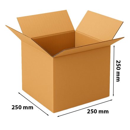 Karton klapowy 250x250x250 mm BC580, brązowe pudełko kartonowe