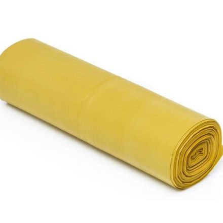 Mocne i pojemne worki na śmieci foliowe LDPE 60 l, 50 szt. żółte 35 um