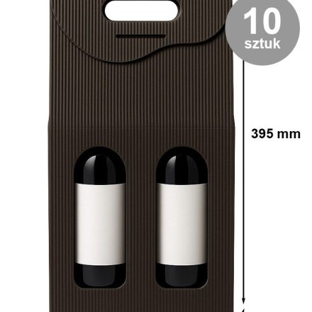 Pudełka fasonowe karbowane czarne na 2 wina 180x80x395 mm 10 sztuk