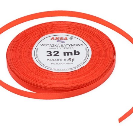 Wstążka satynowa czerwona 12 mm 32 m tasiemka dekoracyjna WS8031