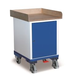 Wózek warsztatowy stalowy z szafką i drzwiami SW-500.014 150 kg
