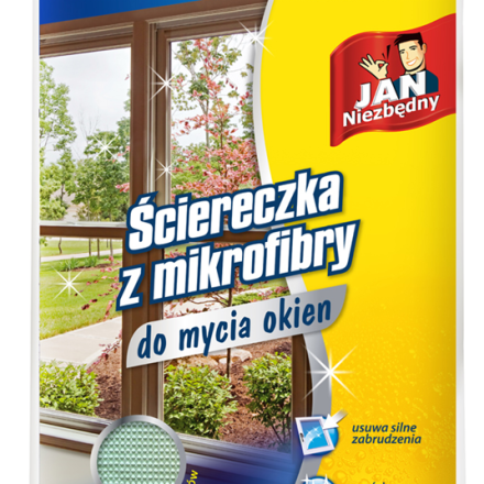 JN Ściereczka z mikrofibry do mycia okien, szyb i luster bez smug
