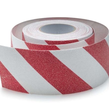Taśma antypoślizgowa samoprzylepna 100 mm x 18 m biało-czerwona