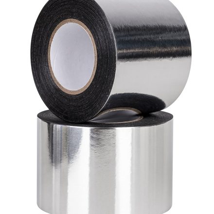 Taśma aluminiowa metalizowana srebrna 48 mm x 50 m, gilza 1 cal