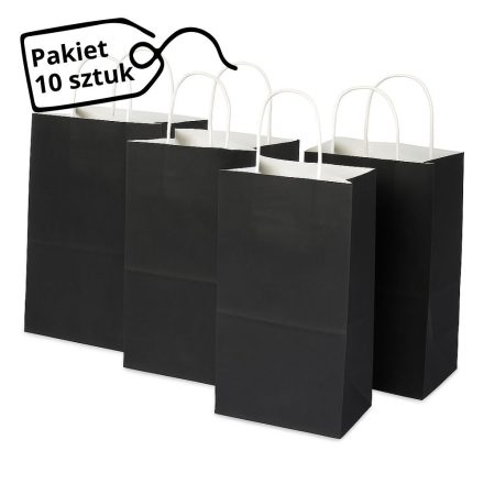 Torby papierowe prezentowe z uchwytem czarne 305x170x340 mm 10 szt.