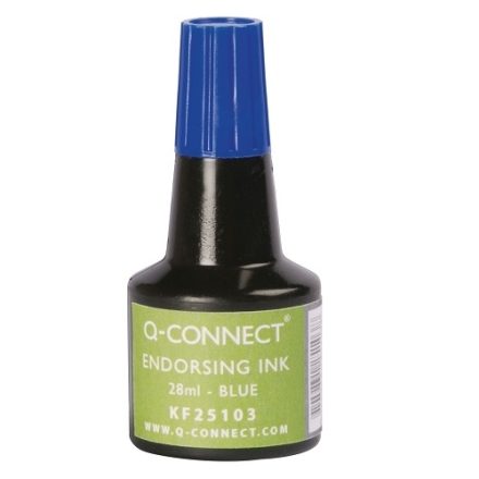 Tusz do pieczątek i stempli Q-Connect 28 ml niebieski bezolejowy