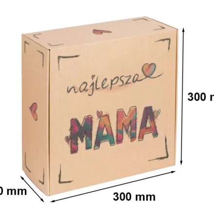 Karton wykrojnikowy MAMA 300x300x110 mm pudełko fasonowe na prezent