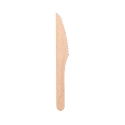 Noże drewniane jednorazowe 16 cm, 100 sztuk
