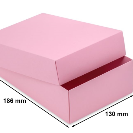 Pudełko ozdobne wykrojnikowe tekturowe 186x130x60 mm różowe pudrowe