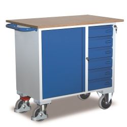 Wózek warsztatowy SW-985.001 z blatem, szafką i 6 szufladami 400 kg