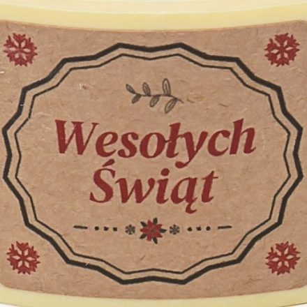 Naklejki świąteczne Kraft Wesołych Świąt 35x40 mm, 200 szt.