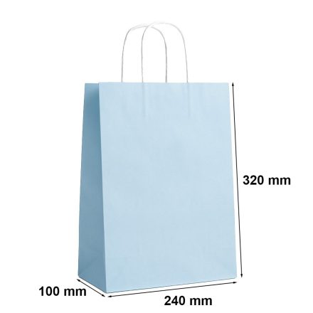 Torba papierowa prezentowa 240x100x320 pastelowy niebieski z uchwytem