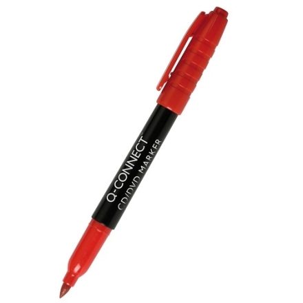 Marker permanentny do płyt CD/DVD Q-Connect czerwony 1 mm wodoodporny