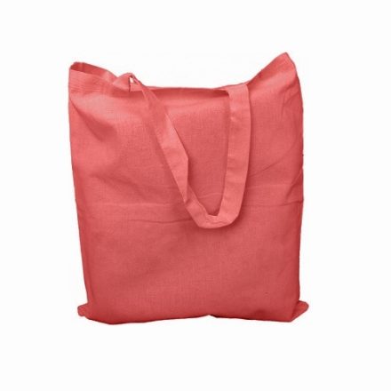 Torba bawełniana materiałowa na zakupy różowa 38x42 cm uchwyt 35 cm