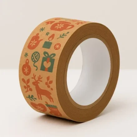 Taśma pakowa papierowa Kraft świąteczna z nadrukiem 48 mm x 50 m