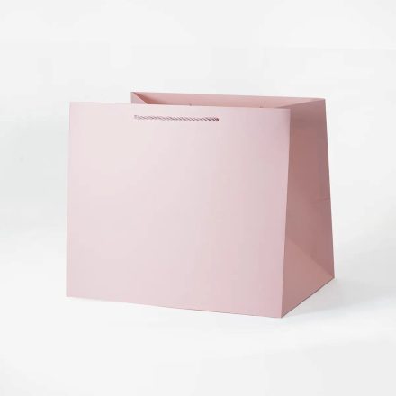 Torba Papierowa Ozdobna Laminowana Różowa 355x275x305 Prezentowa