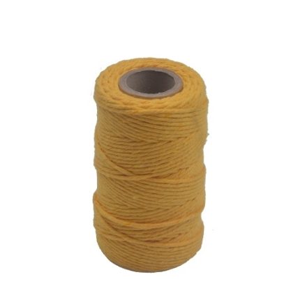 Sznurek bawełniany żółty 2 mm 70 m 100 g do rękodzieła i makramy