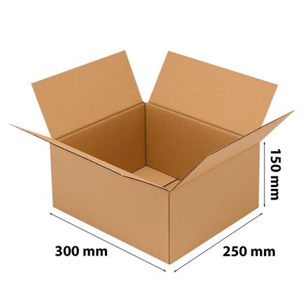 Karton pocztowy klapowy pudełko 300x250x150 mm brązowy Biznesowa S