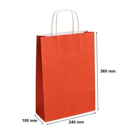 Torebki papierowe na prezenty ECOBAG 240x100x360 pomarańczowe 10 szt