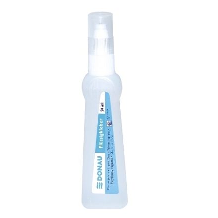 Bezbarwny klej biurowy w płynie Donau Roller 50 ml z metalową końcówką