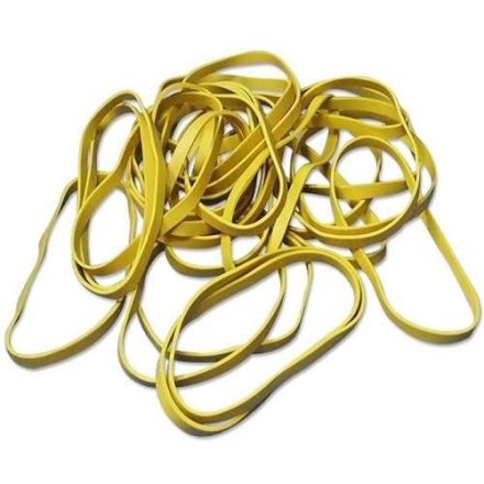 Gumki recepturki biurowe kauczukowe 100 mm 1,3 x 4,0 żółte 1 kg