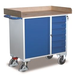 Wózek warsztatowy stalowy z szufladami i szafką SW-985.003 400 kg