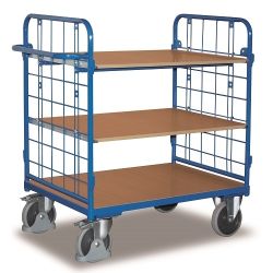 Wózek transportowy magazynowy piętrowy 3 półki z siatką SW-500.235